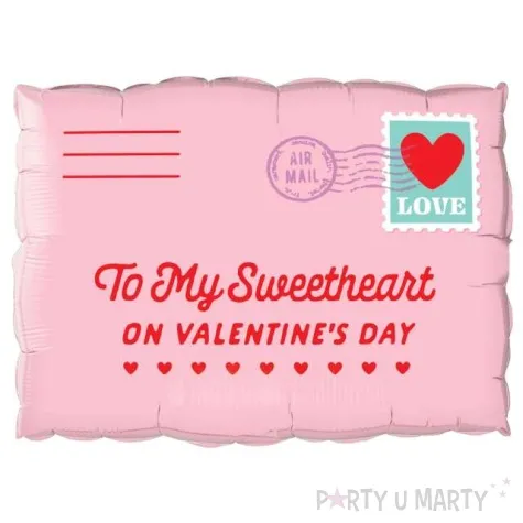 balon foliowy list milosny rozowy qualatex 30 shp