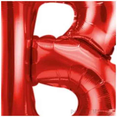 balon foliowy litera b czerwony partydeco 14 ltr