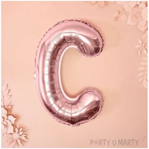 balon foliowy litera c rozowe zloto partydeco 14 ltr