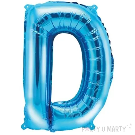 balon foliowy litera d niebieski partydeco 14 ltr