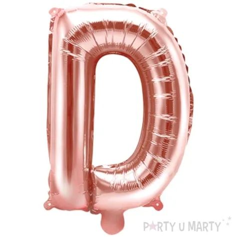 balon foliowy litera d rozowe zloto partydeco 14 ltr