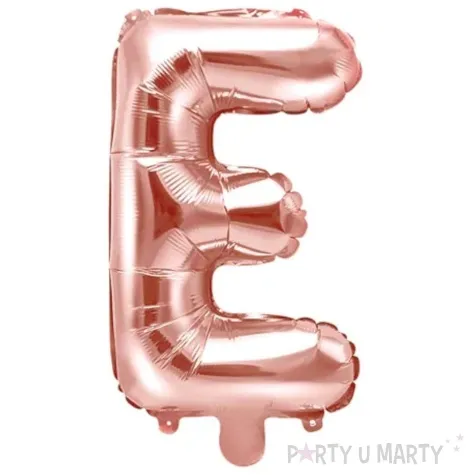 balon foliowy litera e rozowe zloto partydeco 14 ltr
