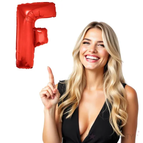 balon foliowy litera f czerwony funny fashion 40 ltr