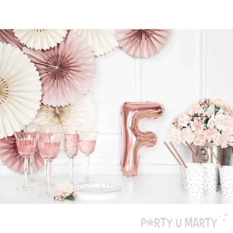 balon foliowy litera f rozowe zloto partydeco 14 ltr