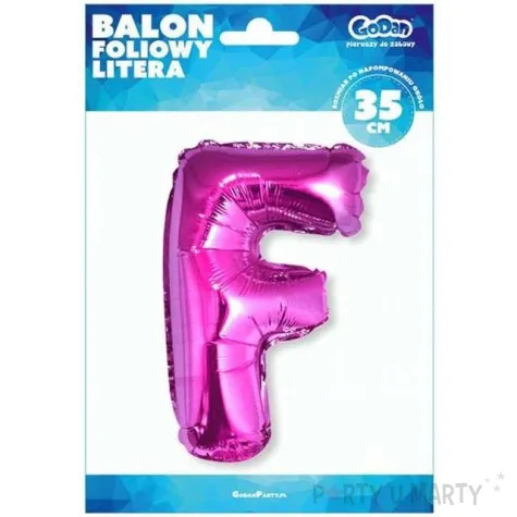 balon foliowy litera f rozowy godan 14 ltr