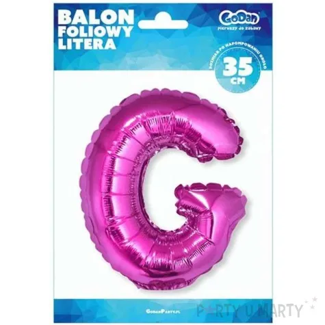 balon foliowy litera g rozowy godan 14 ltr
