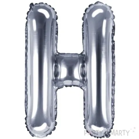 balon foliowy litera h srebrny partydeco 14 ltr