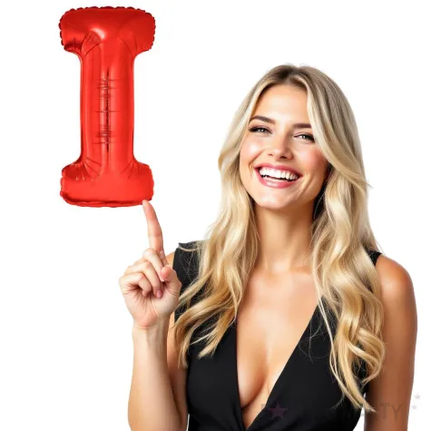 balon foliowy litera i czerwony funny fashion 40 ltr