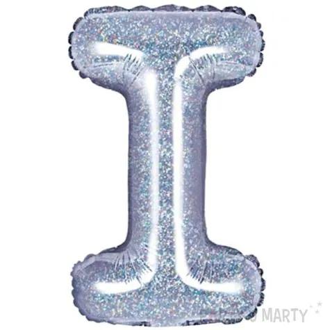balon foliowy litera i holograficzna srebrny partydeco 14 ltr