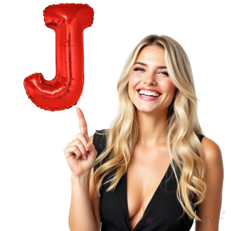 balon foliowy litera j czerwony funny fashion 40 ltr