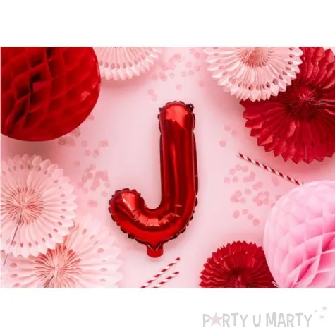 balon foliowy litera j czerwony partydeco 14 ltr