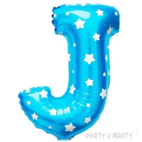 balon foliowy litera j gwiazdki blekitny oem 16 ltr