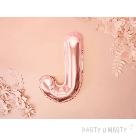 balon foliowy litera j rozowe zloto partydeco 14 ltr