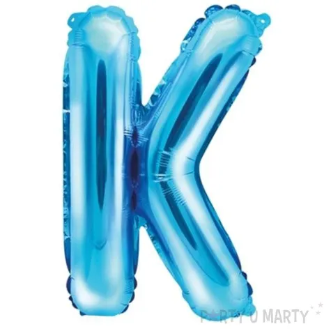 balon foliowy litera k niebieski partydeco 14 ltr