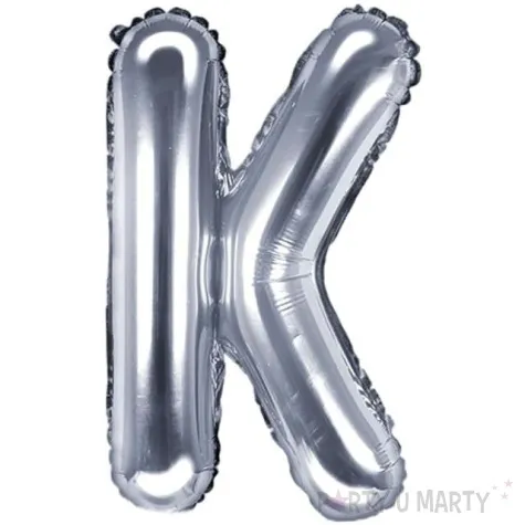 balon foliowy litera k srebrny partydeco 14 ltr