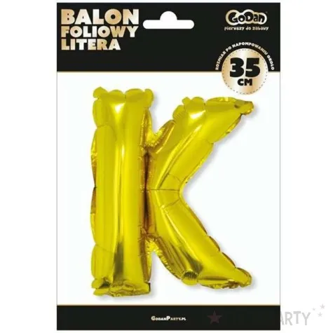 balon foliowy litera k zloty godan 14 ltr