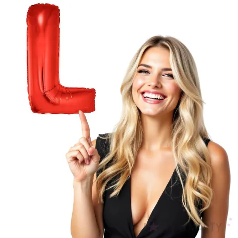 balon foliowy litera l czerwony funny fashion 40 ltr