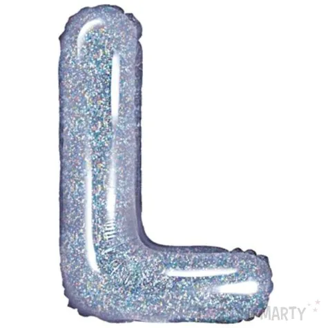 balon foliowy litera l holograficzna srebrny partydeco 14 ltr