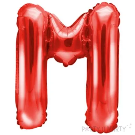 balon foliowy litera m czerwony partydeco 14 ltr
