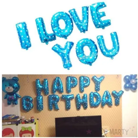 balon foliowy litera m gwiazdki niebieski oem 16 ltr