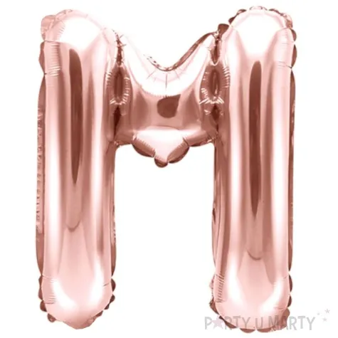 balon foliowy litera m rozowe zloto partydeco 14 ltr