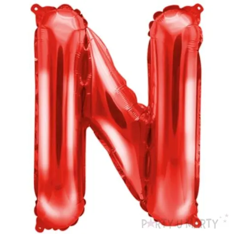 balon foliowy litera n czerwony partydeco 14 ltr