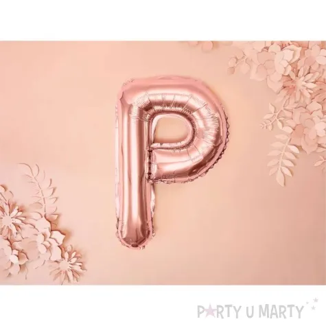 balon foliowy litera p rozowe zloto partydeco 14 ltr