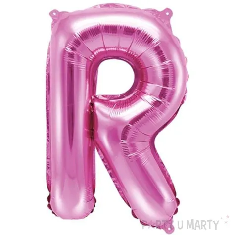 balon foliowy litera r 14 partydeco rozowy ciemny