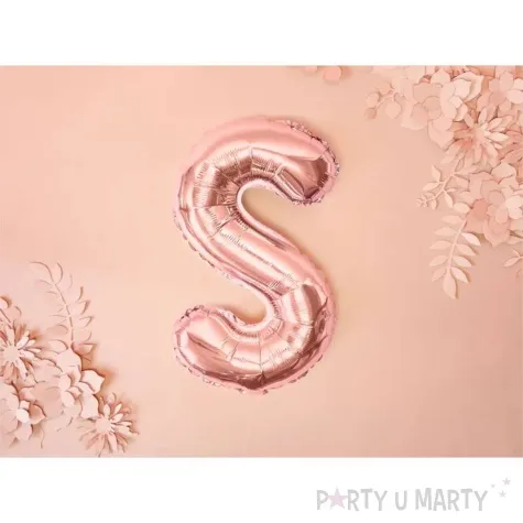 balon foliowy litera s rozowe zloto partydeco 14 ltr