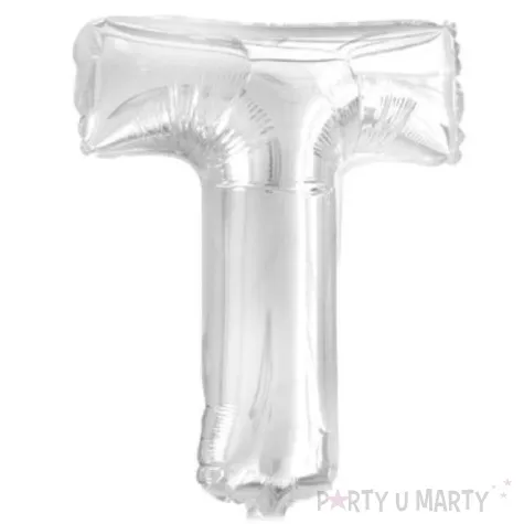 balon foliowy litera t 16 oem srebrny