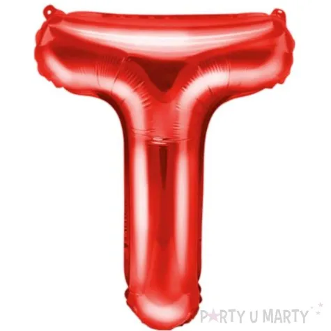 balon foliowy litera t czerwony partydeco 14 ltr