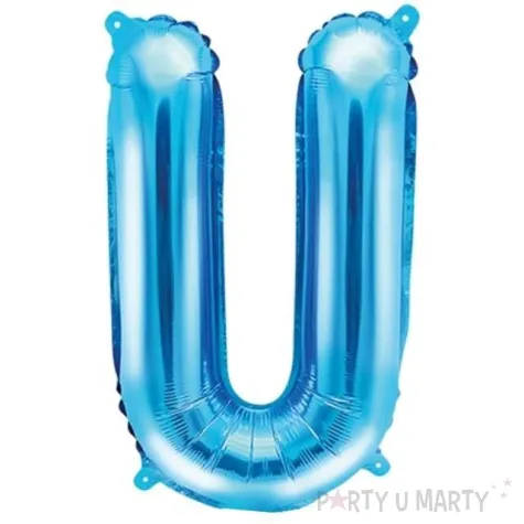 balon foliowy litera u 14 partydeco niebieski