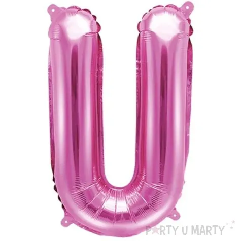 balon foliowy litera u 14 partydeco rozowy ciemny
