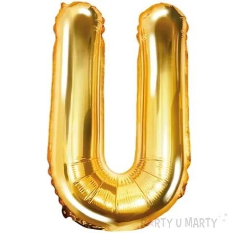 balon foliowy litera u 14 partydeco zloty