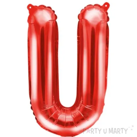 balon foliowy litera u czerwony partydeco 14 ltr
