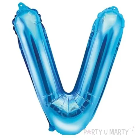 balon foliowy litera v 14 partydeco niebieski