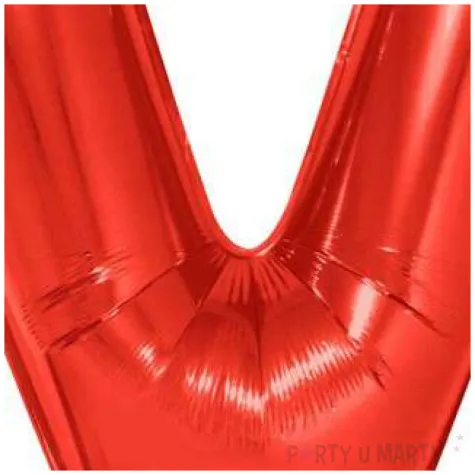 balon foliowy litera v czerwony funny fashion 40 ltr