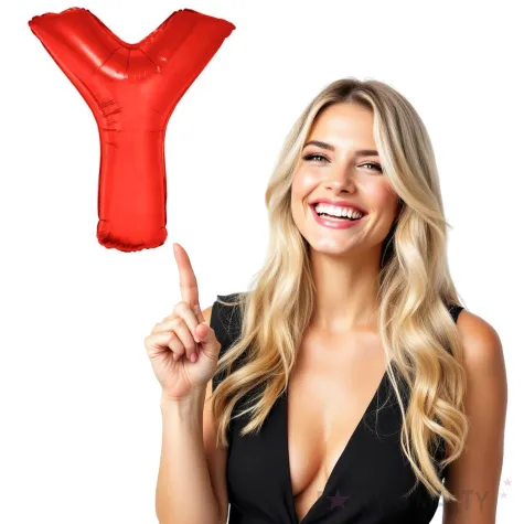 balon foliowy litera y czerwony funny fashion 40 ltr