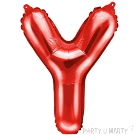 balon foliowy litera y czerwony partydeco 14 ltr