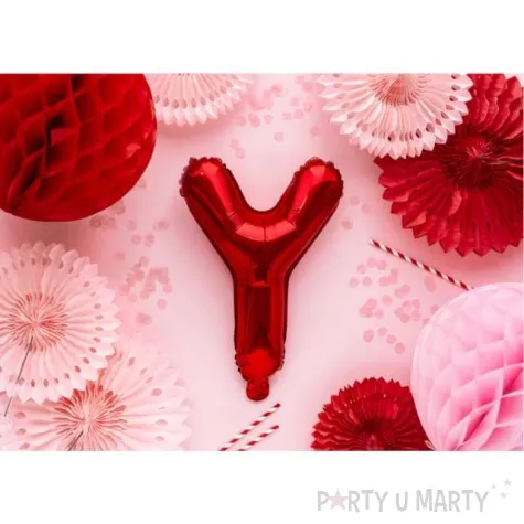 balon foliowy litera y czerwony partydeco 14 ltr