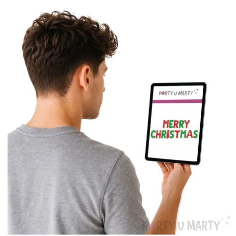 balon foliowy litery merry christmas czerwono zielony partypal 18 ltr