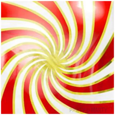 balon foliowy lizak czerwono bialy partydeco 14 rnd