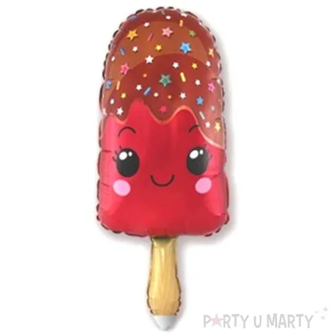 balon foliowy lod na patyku czerwony flexmetal 10 shp