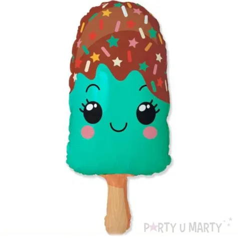 balon foliowy lod na patyku turkusowy flexmetal 24 shp