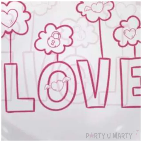 balon foliowy love rozowe transparentny tuban 18 rnd