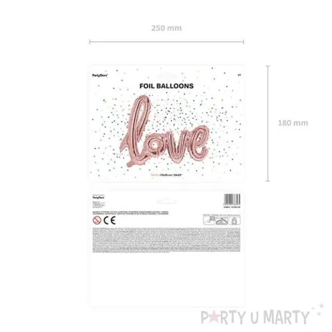balon foliowy love rozowe zloto partydeco 28 shp