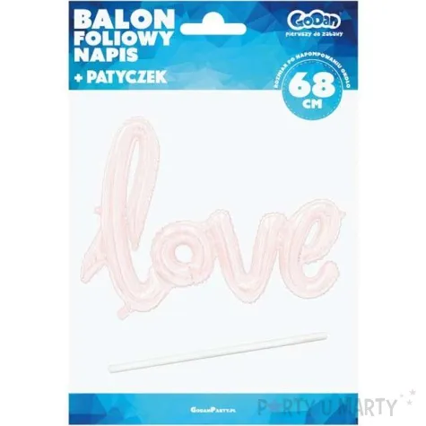 balon foliowy love rozowy godan 27 shp