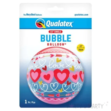 balon foliowy love serduszka qualatex bubbles 22 orb