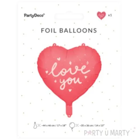 balon foliowy love you czerwony partydeco 18 hrt