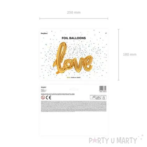 balon foliowy love zloty partydeco 28 shp